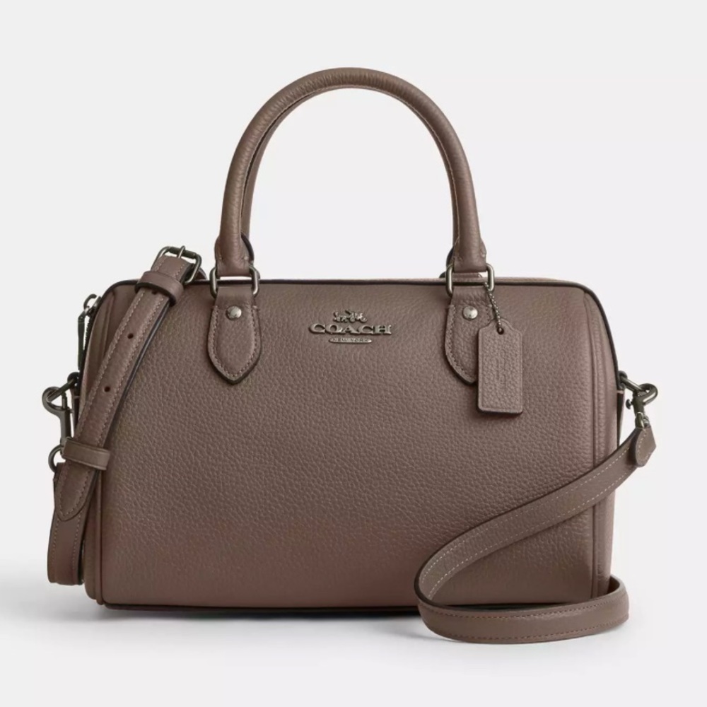 Coach Rowan Satchel Bag - Brown / Silver Hardware